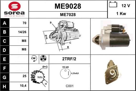 SNRA ME9028 - Стартер avtolavka.club