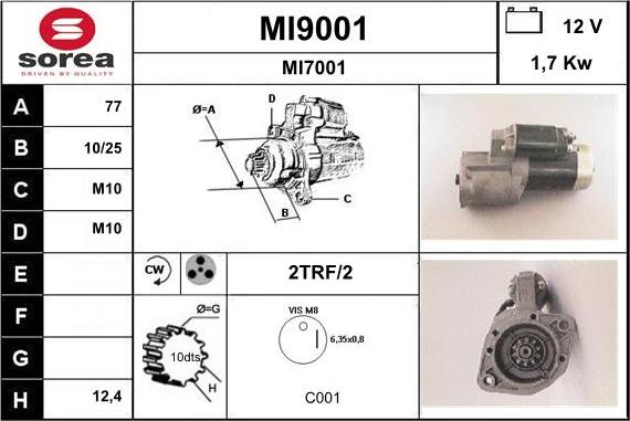 SNRA MI9001 - Стартер avtolavka.club