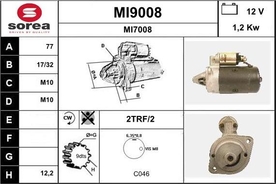 SNRA MI9008 - Стартер avtolavka.club