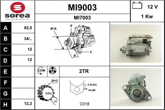 SNRA MI9003 - Стартер avtolavka.club