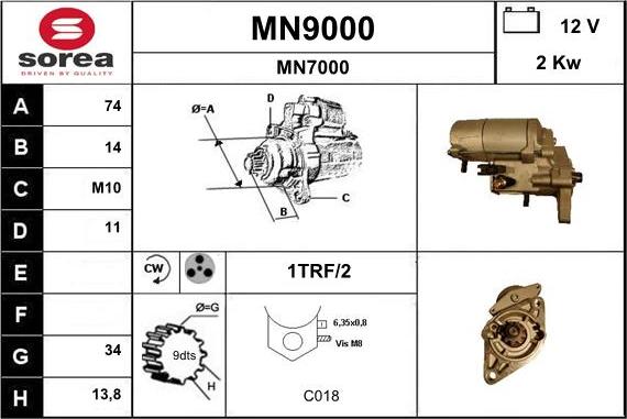 SNRA MN9000 - Стартер avtolavka.club