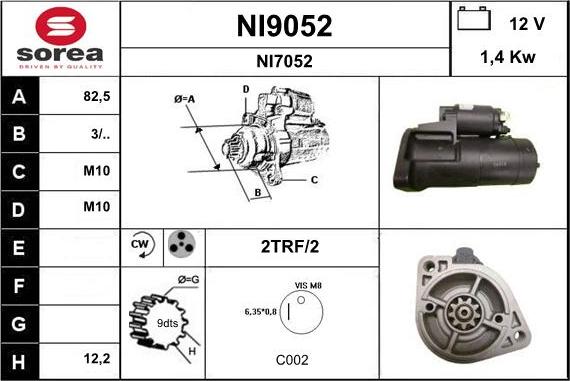 SNRA NI9052 - Стартер avtolavka.club