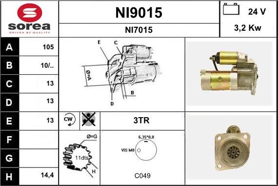 SNRA NI9015 - Стартер avtolavka.club