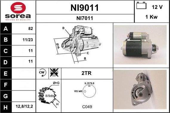 SNRA NI9011 - Стартер avtolavka.club