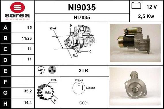 SNRA NI9035 - Стартер avtolavka.club