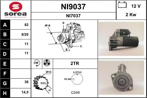 SNRA NI9037 - Стартер avtolavka.club