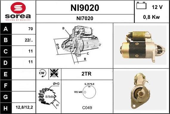 SNRA NI9020 - Стартер avtolavka.club