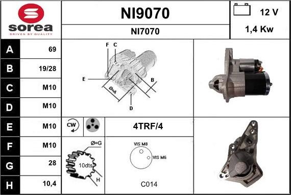 SNRA NI9070 - Стартер avtolavka.club