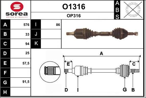 SNRA O1316 - Приводний вал avtolavka.club