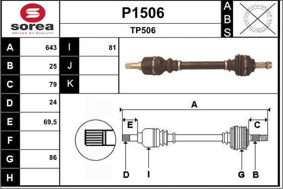 SNRA P1506 - Приводний вал avtolavka.club