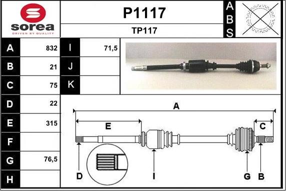 SNRA P1117 - Приводний вал avtolavka.club