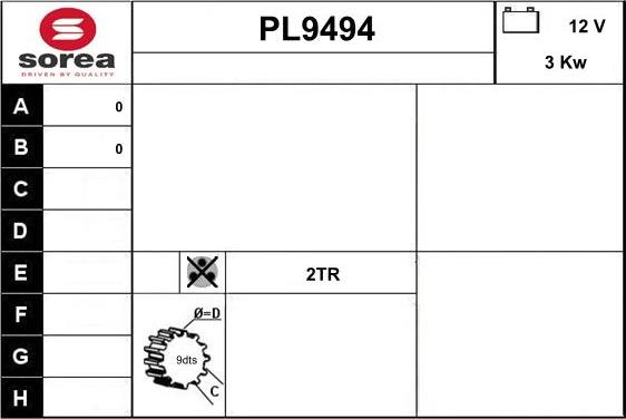 SNRA PL9494 - Стартер avtolavka.club