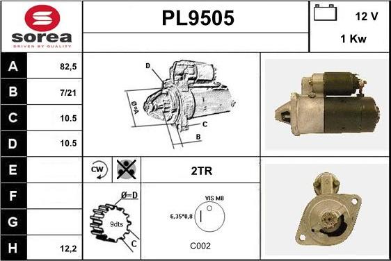 SNRA PL9505 - Стартер avtolavka.club