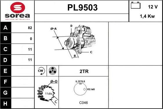 SNRA PL9503 - Стартер avtolavka.club