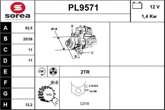 SNRA PL9571 - Стартер avtolavka.club