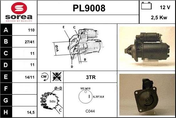 SNRA PL9008 - Стартер avtolavka.club