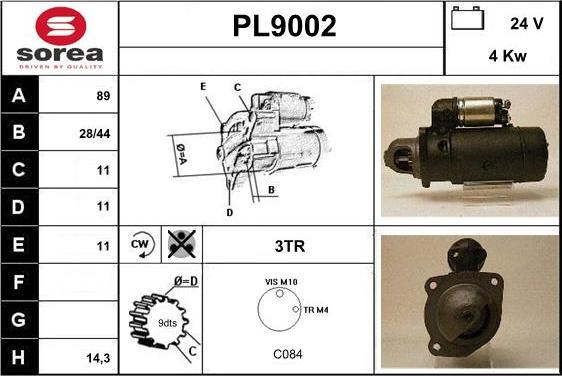 SNRA PL9002 - Стартер avtolavka.club