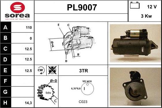 SNRA PL9007 - Стартер avtolavka.club