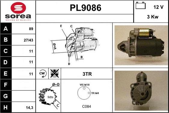 SNRA PL9086 - Стартер avtolavka.club