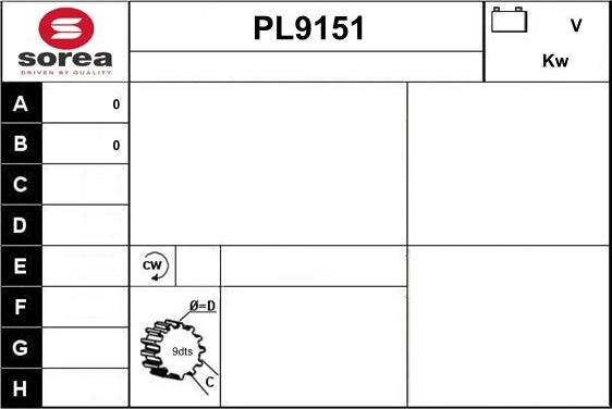 SNRA PL9151 - Стартер avtolavka.club