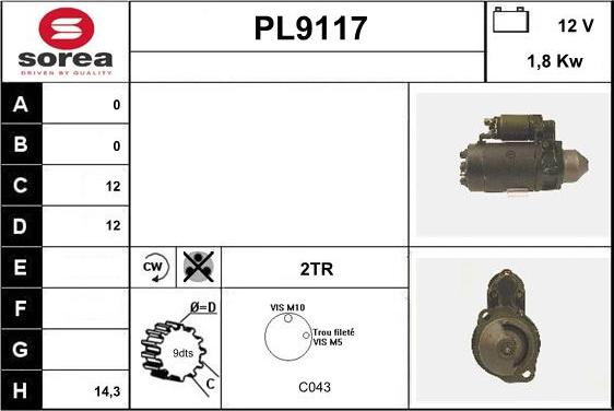 SNRA PL9117 - Стартер avtolavka.club