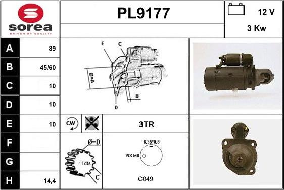 SNRA PL9177 - Стартер avtolavka.club