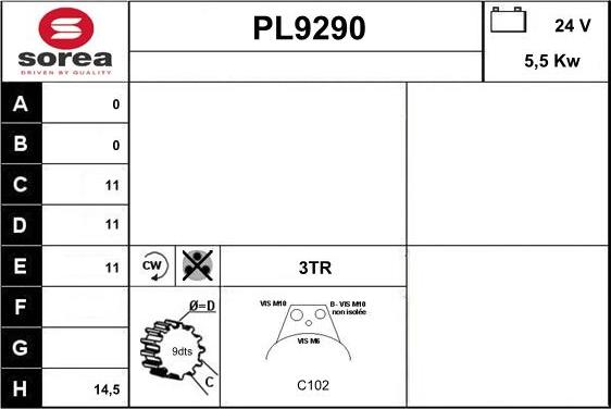 SNRA PL9290 - Стартер avtolavka.club