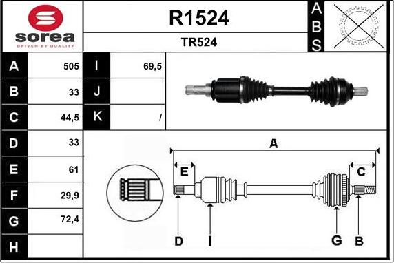 SNRA R1524 - Приводний вал avtolavka.club