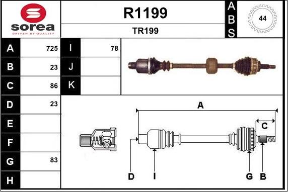 SNRA R1199 - Приводний вал avtolavka.club