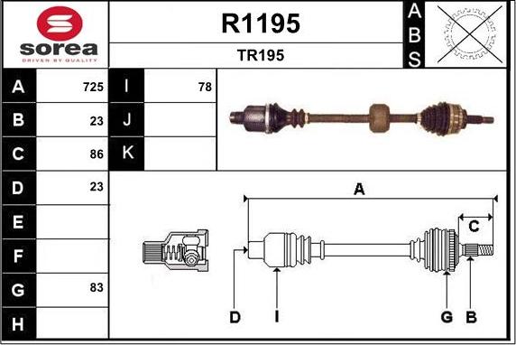 SNRA R1195 - Приводний вал avtolavka.club