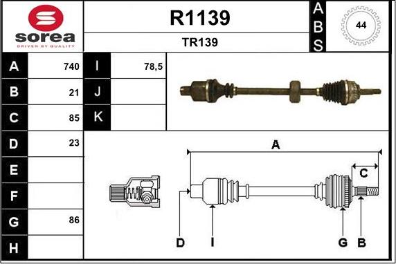 SNRA R1139 - Приводний вал avtolavka.club