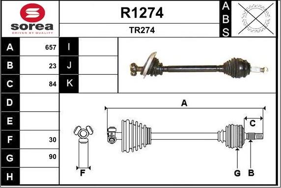 SNRA R1274 - Приводний вал avtolavka.club