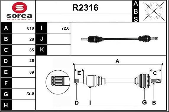 SNRA R2316 - Приводний вал avtolavka.club