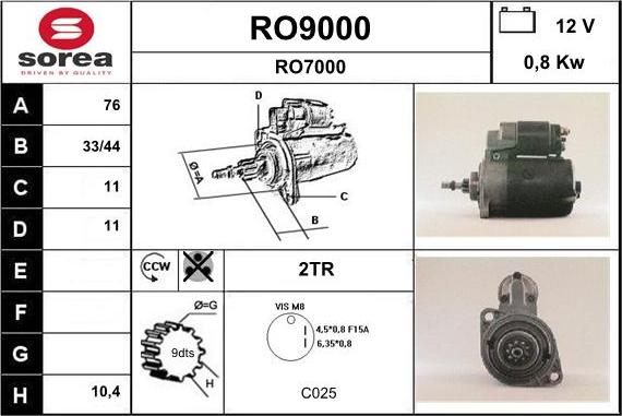 SNRA RO9000 - Стартер avtolavka.club