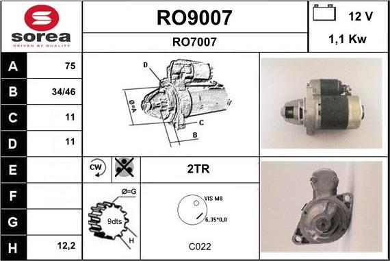 SNRA RO9007 - Стартер avtolavka.club