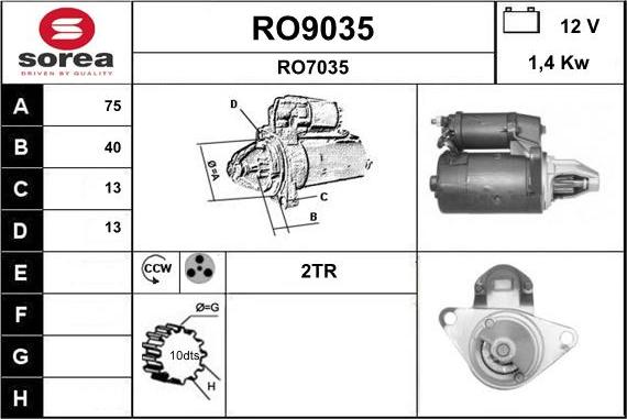 SNRA RO9035 - Стартер avtolavka.club