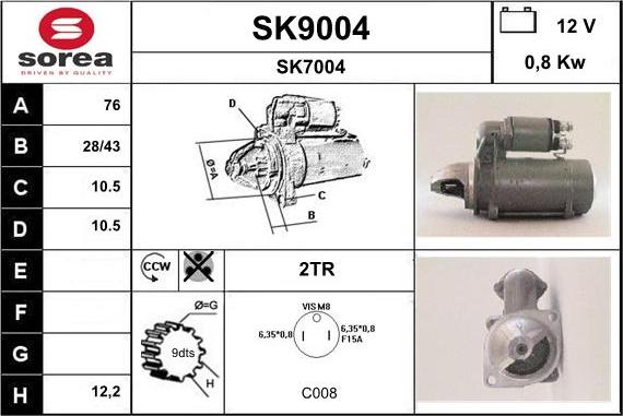 SNRA SK9004 - Стартер avtolavka.club