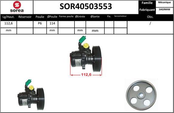 SNRA SOR40503553 - Гідравлічний насос, рульове управління, ГУР avtolavka.club