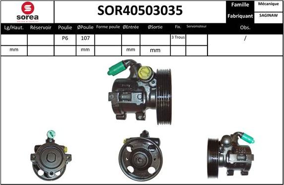 SNRA SOR40503035 - Гідравлічний насос, рульове управління, ГУР avtolavka.club