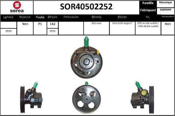 SNRA SOR40502252 - Гідравлічний насос, рульове управління, ГУР avtolavka.club