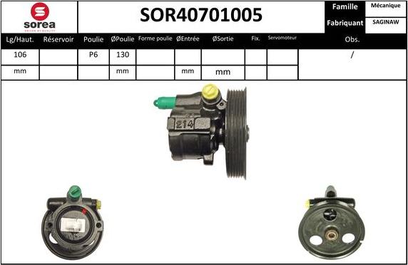 SNRA SOR40701005 - Гідравлічний насос, рульове управління, ГУР avtolavka.club