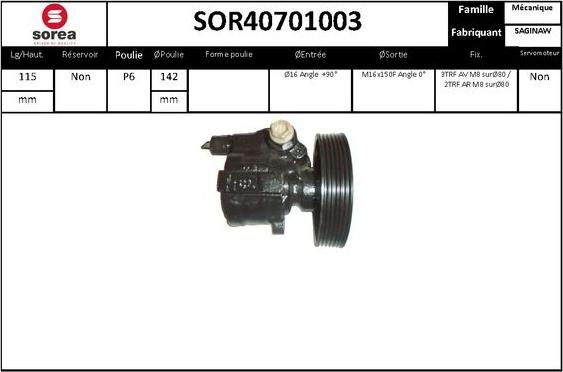 SNRA SOR40701003 - Гідравлічний насос, рульове управління, ГУР avtolavka.club