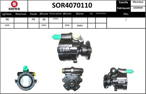 SNRA SOR4070110 - Гідравлічний насос, рульове управління, ГУР avtolavka.club