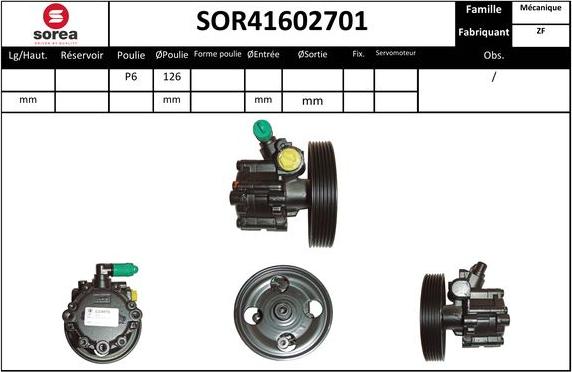 SNRA SOR41602701 - Гідравлічний насос, рульове управління, ГУР avtolavka.club