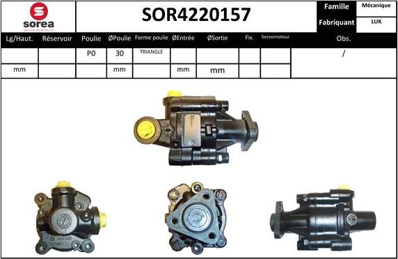 SNRA SOR4220157 - Гідравлічний насос, рульове управління, ГУР avtolavka.club