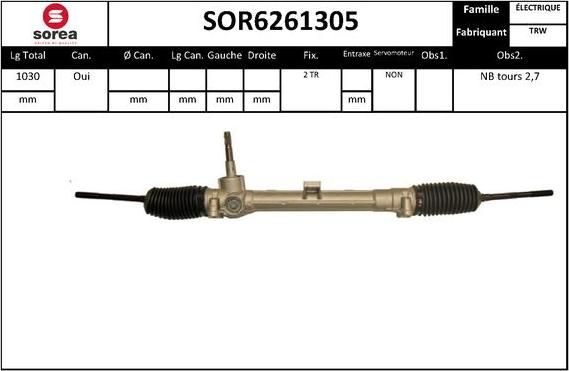 SNRA SOR6261305 - Рульовий механізм, рейка avtolavka.club