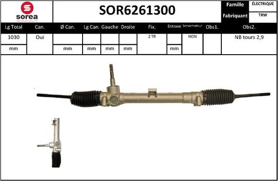 SNRA SOR6261300 - Рульовий механізм, рейка avtolavka.club