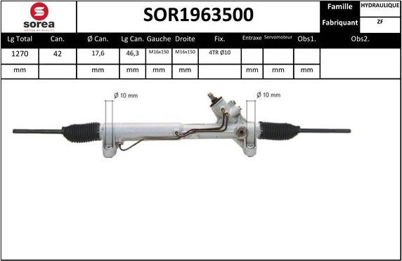 SNRA SOR1963500 - Рульовий механізм, рейка avtolavka.club