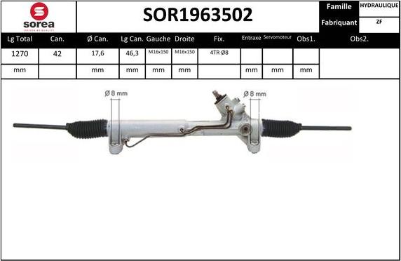 SNRA SOR1963502 - Рульовий механізм, рейка avtolavka.club