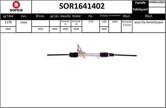 SNRA SOR1641402 - Рульовий механізм, рейка avtolavka.club